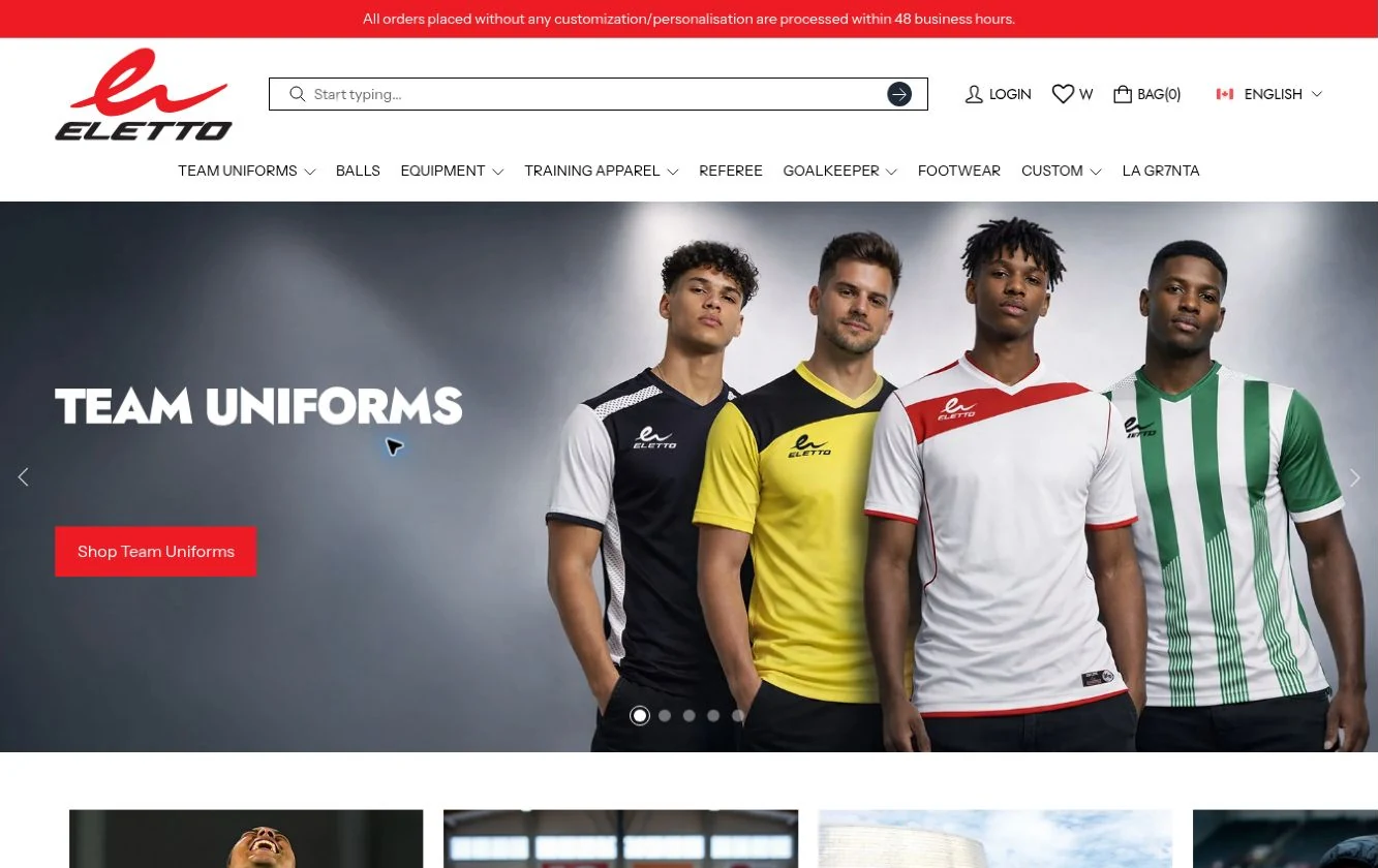 Eletto Sport — page d’accueil