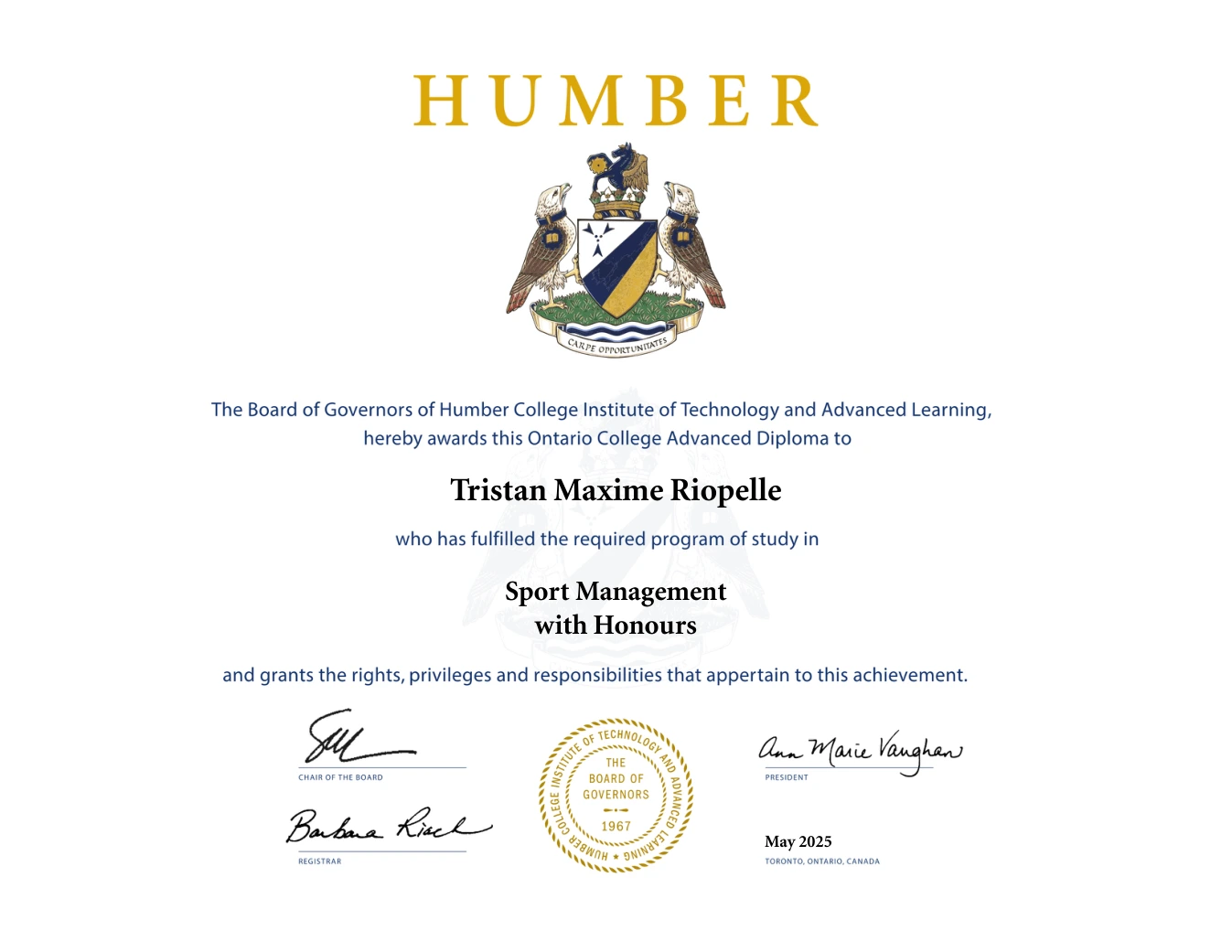 Humber — Sport Management
